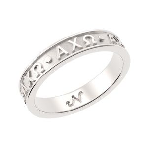 Alpha Chi Omega letter band ring